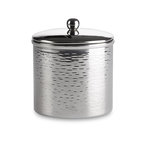 Hammered Amenity Container Round, Stainless Steel